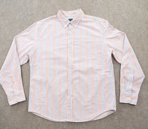 J Crew Hemd Herren Extra Large Rot Weiß Blau Oxford Knopfleiste Flex Gestreift - Bild 1 von 14