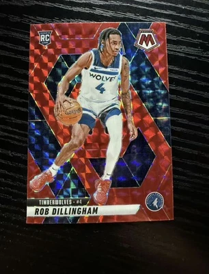 2024-25 Panini Mosaic Rob Dillingham Rookie Red Mosaic Prizm #218 - Image 1 of 2