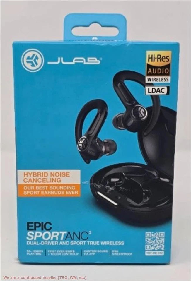 JLab Epic Sport Active Noise Canceling 3 True Wireless Bluetooth Earbuds - Black - Image 1 of 1