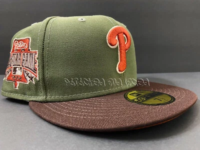 SPORTSWORLD PHILADELPHIA PHILLIES FITTED OLIVE RUST 1996 ASG NOT HAT CLUB 7 1/2 - Image 1 of 4