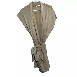 Senfkörner Kleid Damen großer V-Ausschnitt Wickel Bindeband Mineral Wash Gürtel Mini - Bild 1 von 9