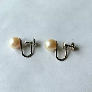 Vintage Ohrclips Perlen 14 Karat Weißgold - Bild 1 von 5