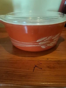 Vintage Pyrex Autumn Harvest Wheat Large 2.5L Casserole Dish #475-B with Lid - Picture 1 of 9