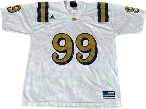Vintage 90s Y2K Adidas Team UCLA Bruins White #99 Large Football Jersey VTG Cover