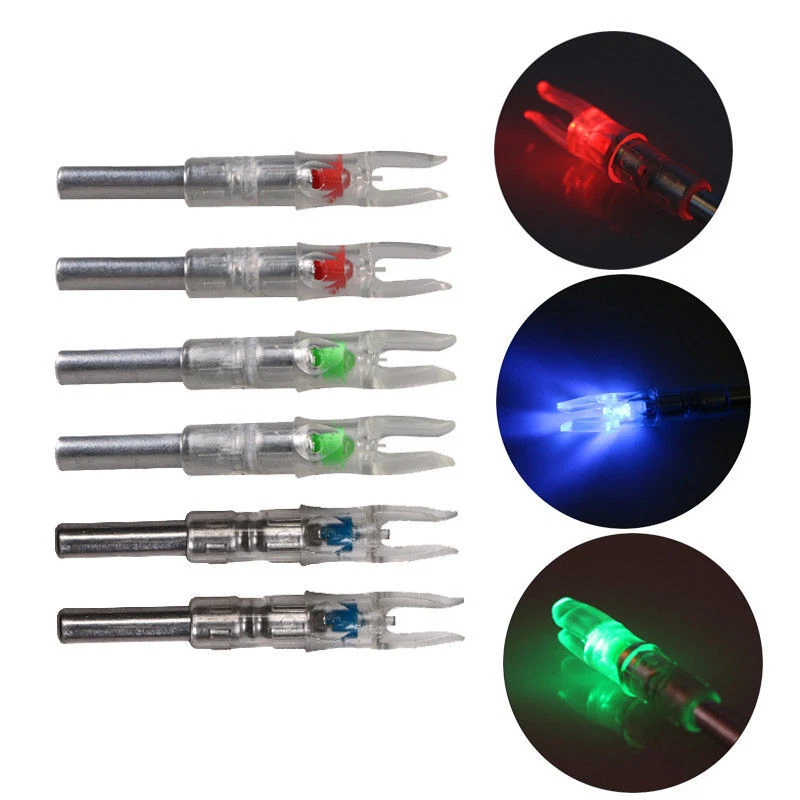 Automatic LED Lighted Nocks Shooting Archery Arrows 6.2mm Insert Arrow Nock Tail - Image 1 of 4