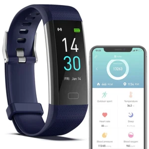 Fitness Tracker Smart Watch Bracelet Heart Rate Blood Pressure Oxygen Step Count - Picture 1 of 6