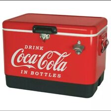 Koolatron Ice Chest Cooler - 54 Qt. Stainless Steel Latch Coca-Cola Red (DENTED)