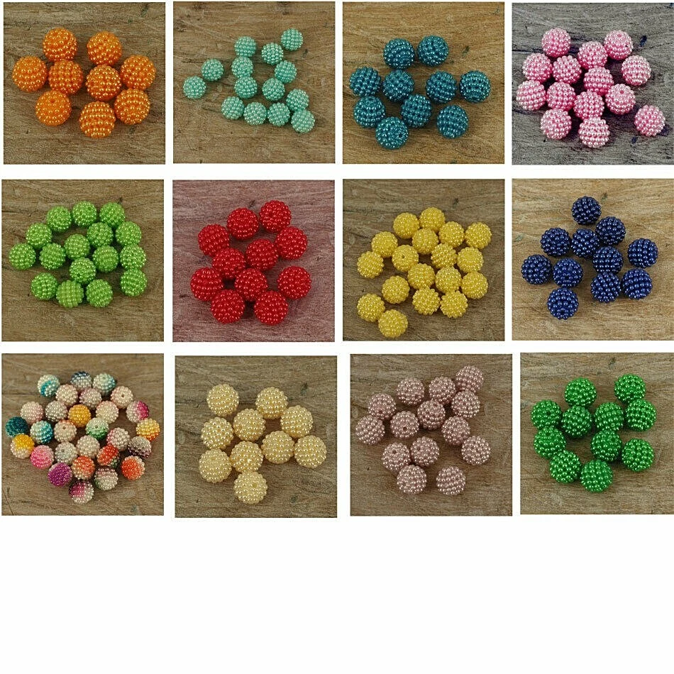 Pearl Cluster Resin Pearls Craft Beads Gems  12 mm Size , pack of 50 . P20  - Image 1 of 1