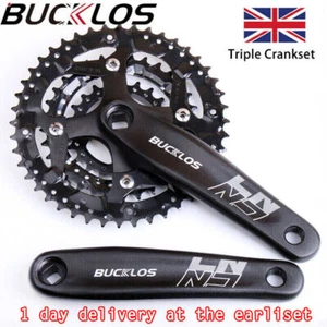 MTB Bike Triple Speed Crankset 170mm 22T-32T-44T 3x9S Round Chainring Crank Arm - Picture 1 of 18