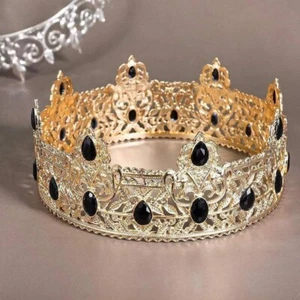 Royal King Crown, Wedding, Tiara, Rhinestone, Birthday, Gift, Halloween, Cosplay - Picture 1 of 3