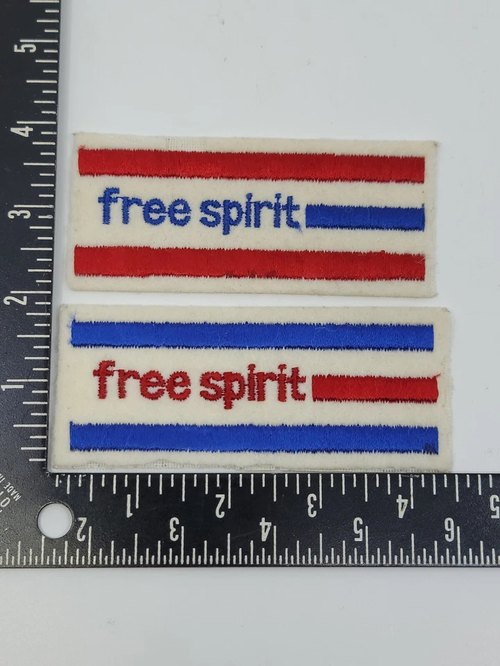 Vintage Free Spirit Sears Bicycle Sew On Soft Felt Embroidered Patch 2 Versions - Image 1 of 1