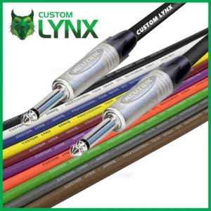 Custom Lynx SONIQ Neutrik Guitar Cables. Mono Straight Jack Patch Lead 1/4" PRO - Picture 1 of 4