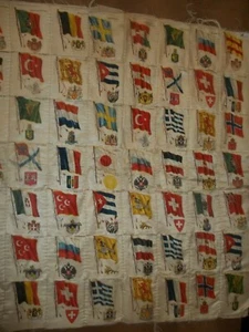 Vintage Cigarette Silks sewn 1900's 56 Silks 18 x 17 inches Pillow top - Picture 1 of 9