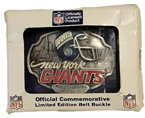 New York Giants Belt Buckle Football NFL Unused Limited Edition with Box New NOS Cover