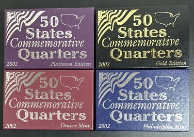 2002 50 States Commemorative Quarters - Denver -Philadelphia-Gold-PLATINUM SET - Image 1 of 4