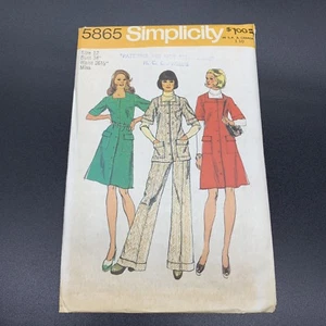 Simplicity Vintage Sewing Pattern #5865 Misses Short Dress Jumper Tunic Size 12 - Picture 1 of 3