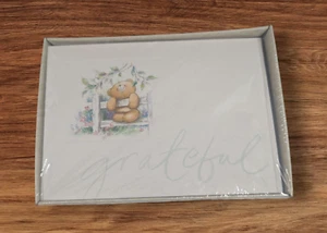 Vintage Hallmark Heartline Grateful Thank You Boxed Cards Bear Blank Inside - Picture 1 of 6