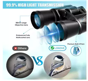 20x50 Binoculars for Adults Bird Watching Night Vision High Power Waterproof - Picture 1 of 4