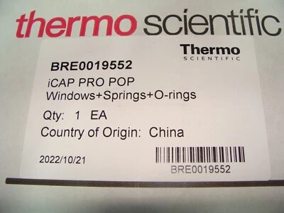 Thermo Scientific iCAP PRO POP Windows+Springs+O-rings P/N BRE0019552