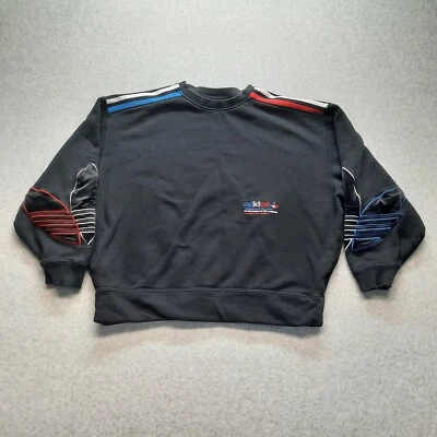 Adidas Black Sweatshirt Crewneck Women's Size Small Velvet Accents on Sleeves. - Image 1 of 4