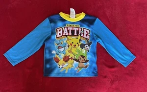 Pokemon Boy's Long Sleeve Pullover Flame Resistant Blue Pajama Shirt Size: 6 - Picture 1 of 7