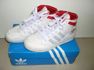 ECHTE ADIDAS HARD COURT HI W WEISS UNISEX TRAINER - UK 4 - Bild 1 von 5