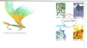 FDC Fishing In Australia Set of 4 FDI 24th Oct 1979 Perth WA 6000 Unaddressed Co - Picture 1 of 1