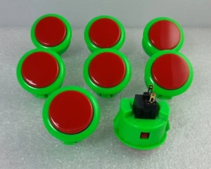 Japón Sanwa Mezcla Botones Verde Rojo x 8 piezas Videojuego Arcade Piezas OBSF-30-G/R - Imagen 1 de 5