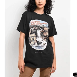 NWT New Brixton X Coors Collab Black "Brewed w/Rocky Mountain Water." T-Shirt - Picture 1 of 8
