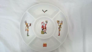 Holiday Magic 12" handbemalt weiß Porzellan Chip & Dip Weihnachten Platte - Bild 1 von 7