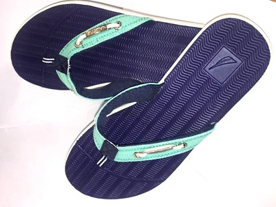 SANDALIAS NÁUTICA CHANCLAS Mujer Zapato TANGA PLANA VERDE AZULADO Y AZUL TALLA 7 BARCO MARINO Foto 1 de 4