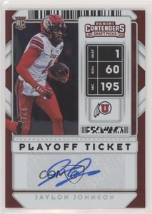 2020 Contenders Draft Picks Playoff Ticket /18 Jaylon Johnson Rookie Auto RC