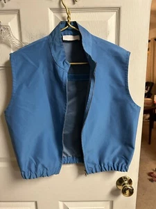 Narciso Rodriguez Zip Crop Vest Top 90s Italy 36 Bust Med 20 L Blue Black Pant 8 - Picture 1 of 16