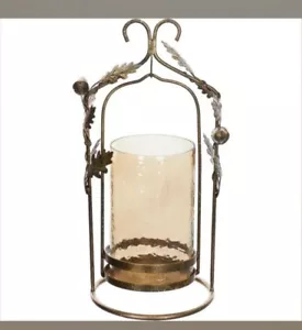 Handcrafted in India Gold Tone Ornate Candle Holder 40x20cm New - Picture 1 of 1