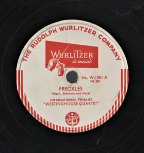 WURLITZER Record Label, W.1001,& 2. 78 rpm 10” Discs SPEBSOSA Barbershop Final - Picture 1 of 3