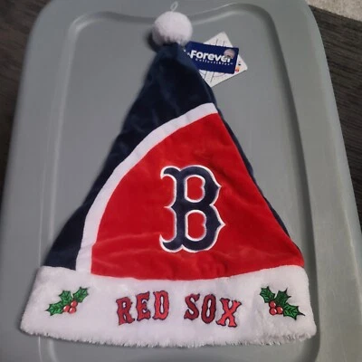 Boston Red Sox Team Logo Holiday Plush Santa Hat NEW! NWT Christmas  - Image 1 of 4