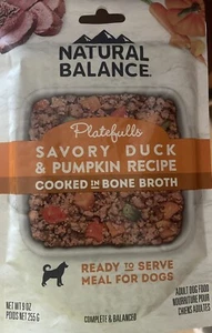 Natural Balance Platefulls Homestyle Savory Duck And Pumpkin- 3 Packets - Picture 1 of 1