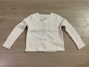 Gymboree Big Girls Long Sleeve Ribbed Cardigan School Uniform White Size XS (4)
