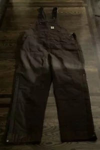 Carhartt Men's Washed Duck Insulated Bib Overall 2XL Brown OR4031-M 2XL Tall NWT - Picture 1 of 9