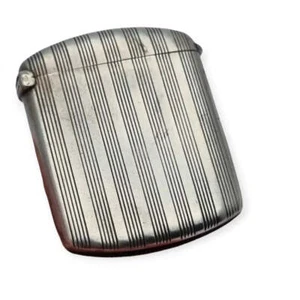 Antique Antique French Silver Ribbed Matchbox, DEPOSE Brand, circa 1900. - Picture 1 of 10