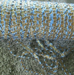 2 yd~Vintage Mini  Blue Metallic 1/8" French Braid  Trim~doll - Picture 1 of 2