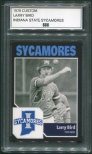 Custom 1979 Larry Bird Indiana State Sycamores College Baseball Card
