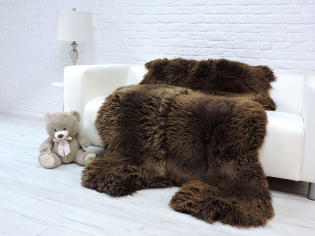 Plush Brown Bear Skin Area Rug, Plush Faux Fur, Realistic, Life Size