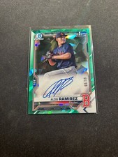2021 Bowman Chrome Prospect HTA Green Atomic Refractor /99 Aldo Ramirez Auto