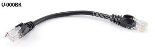 Intellinet 0.5Ft CAT5E UTP Ethernet RJ45 Patch Cable Black, U-000BK - Image 1 of 1