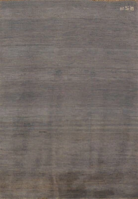 Handmade Gabbeh Solid Design Wool Modern Rug - Gray" 3x5 ft - Image 1 of 4