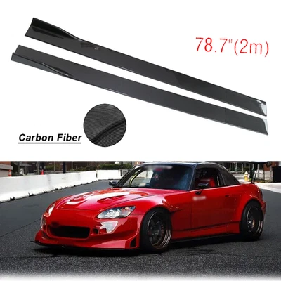For Honda S2000 00-19 78.7" Carbon Fiber Side Skirt Splitter Rocker Extension Foto 1 de 4