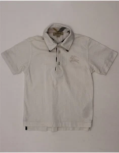 BURBERRY Boys Polo Shirt 5-6 Years White Cotton AI16 - Picture 1 of 4