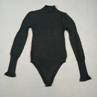 Боди вязаный Intimate Free People Pointelle Me About It черный маленький ложный вырез - Изображение 1 из 4