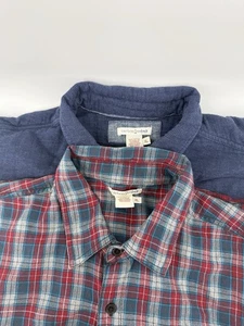 2 Stück Carbon 2 Kobalt Knopf Hemd Herren XL rot grau blau 100% Baumwolle Freizeit - Bild 1 von 11